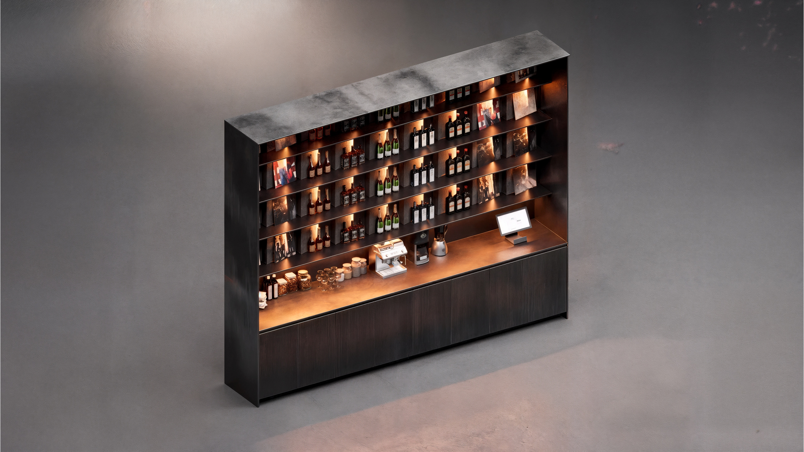 Beton Vienna — Bottle and record display