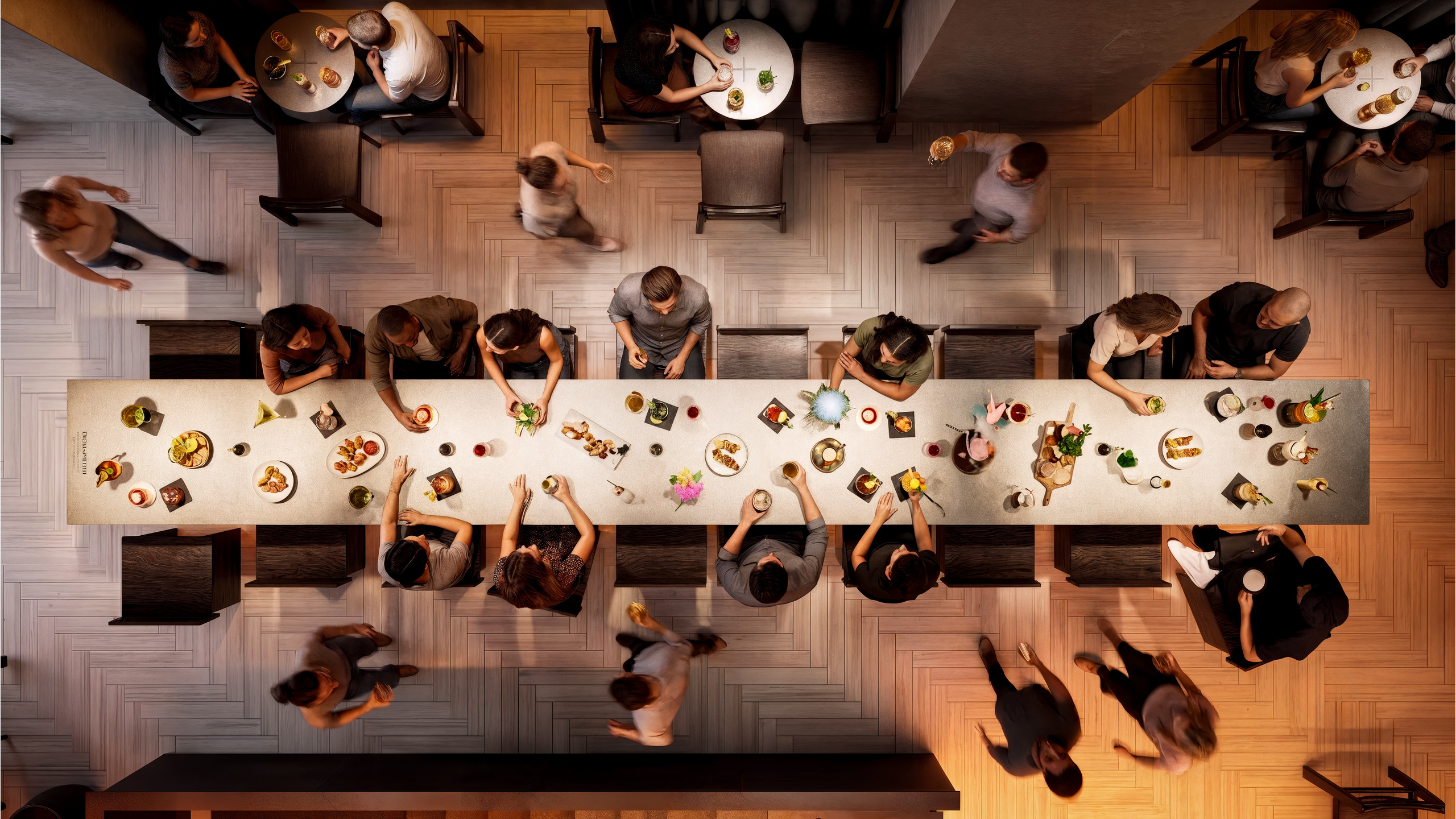 Beton Vienna — Communal table from above